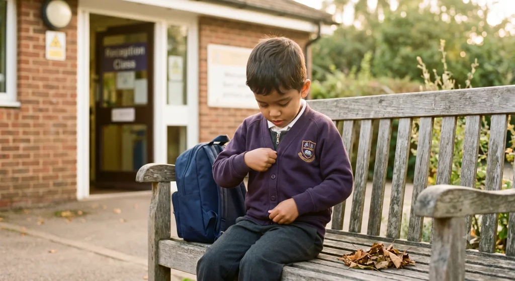 Hounslow preschooler practising putting on their coat as part of school readiness for Reception